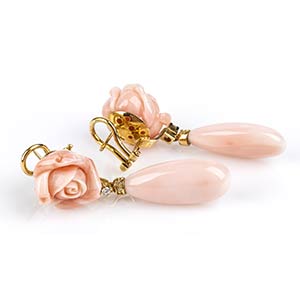 Gold, pink coral and rose quartz ... 