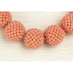 Woven mesh pink coral necklace
18k ... 
