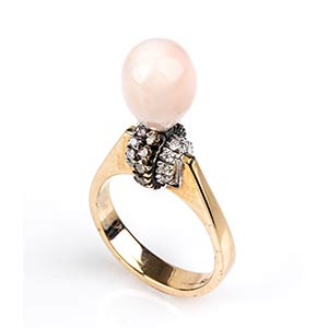 Gold, pink coral and white and ... 