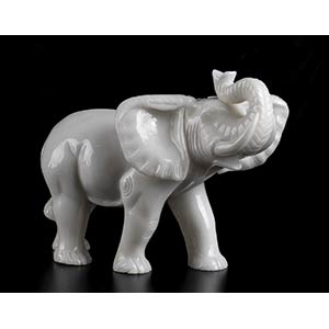 White jade carving
depicting an elephant. ... 