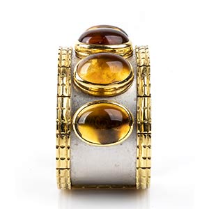 Gold and stainless steel citrine ... 