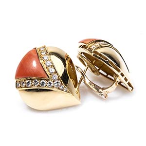 Gold, diamonds and coral vintage ... 