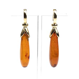 Gold and amber vintage vintage earrings - ... 