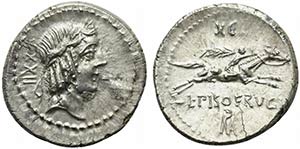 L. Calpurnius Piso Frugi, Rome, 90 BC. AR ... 