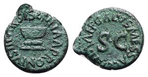 Augustus (27 BC-14 AD). Æ Quadrans (17mm, ... 