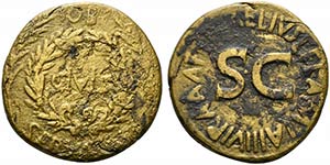 Augustus (27 BC-AD 14). Æ Sestertius (32mm, ... 