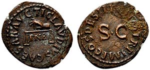 Claudius (41-54). Æ Quadrans (14mm, 2.69g, ... 