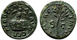 Nero (54-68). Æ Quadrans (15mm, 3.47g, 6h). ... 