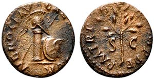 Nero (54-68). Æ Quadrans (13mm, 2.88g, 6h). ... 