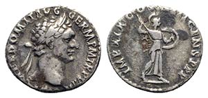 Domitian (81-96). AR Denarius (18mm, 3.30g, ... 