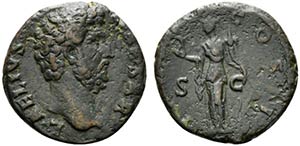 Aelius (Caesar, 136-138). Æ As (24mm, ... 