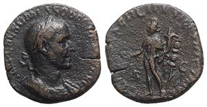 Trajan Decius (249-251). Æ As (27mm, ... 