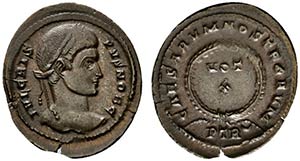 Crispus (Caesar, 316-326). Æ Follis (22mm, ... 