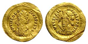Theodosius II (402-450). AV Tremissis ... 