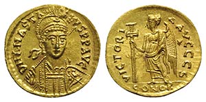 Anastasius I (491-518). AV Solidus (21mm, ... 