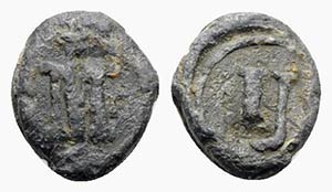 Byzantine-Medieval Æ Tessera (8mm, 1.00g, ... 