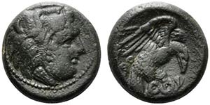 Bruttium, Kroton, c. 350-300 BC. Æ (17mm, ... 