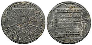 Late Medieval Jewish PB Medal, c. 14th-15th ... 