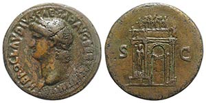 Nero (54-68). Fake Æ Sestertius (34mm, ... 