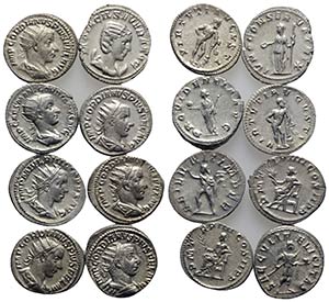 Lot of 8 Roman Imperial Antoninianii, to be ... 