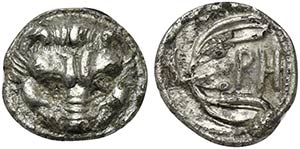 Bruttium, Rhegion, c. 415/0-387 BC. AR Litra ... 