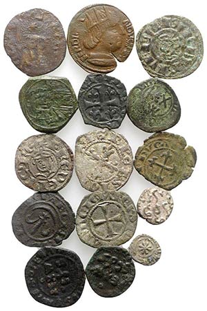 South Italy, lot of 15 Medieval BI and Æ ... 