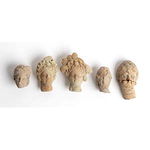 Collection of five Greek terracotta small ... 