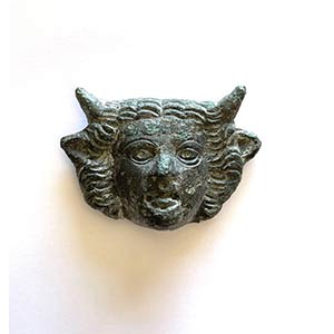 Roman bronze applique depicting the head of ... 