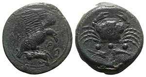 Sicily, Akragas, c. 425-406 BC. Æ Tetras - ... 