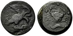Sicily, Akragas, c. 415-406 BC. Æ Tetras - ... 