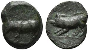 Sicily, Halykiai, c. 390-370 BC. Æ Tetras ... 