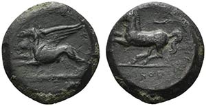 Sicily, Kainon, c. 360-340 BC. Æ (23mm, ... 