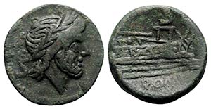Anonymous, Rome, after 211 BC. Æ Semis ... 