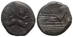 C. Maianius, Rome, 153 BC. Æ As (29mm, ... 