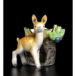 TOSINBaby deer with vase Ceramic, h 11 ... 