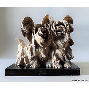 GUIDO CACCIAPUOTI (1892-1953)Dogs Terracotta ... 