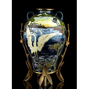 JULIUS DRESLER Art Nouveau vase, Austriah 38 ... 