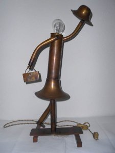 LampWoman representation Brass, h 56 cm ... 