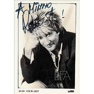 Portrait of Rod Stewart with autograph and ... 