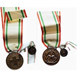 CROCE ROSSA ITALIANA. Coppia di medaglie al ... 