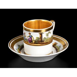 FRENCH MANUFACURECup and saucerSaucer: Ø 13 ... 