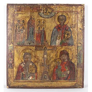 Icon of the Crucifixion - folk handicraft, ... 