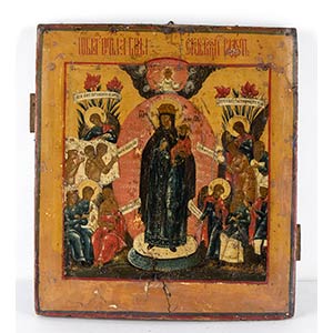 Russian icon of the Virgin and Child - mid ... 