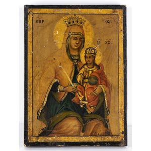 Icon of the crowned Virgin with Child - ... 
