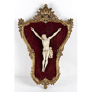 French ivory crucifix - 19th Century;carved ... 