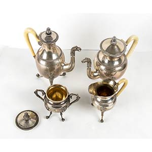 Tea and coffee silver set -  ... 