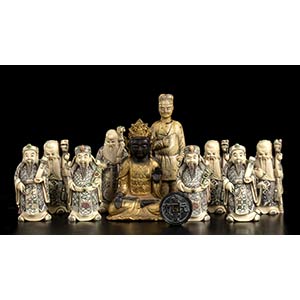 TEN RESIN SCULPTURES AND A COINChina, 20th ... 