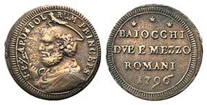 Papal, Pio VI (1774-1799). Æ Sampietrino da ... 