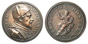Papal, Clemente IX (1667-1669). Æ Medal ... 