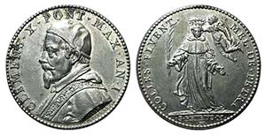 Papal, Clemente X (1670-1676). Silvered ... 